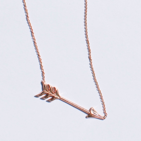 Phoenix Roze Jewelry - Phoenix Roze Arrow Chain Necklace - Rose 14k Gold